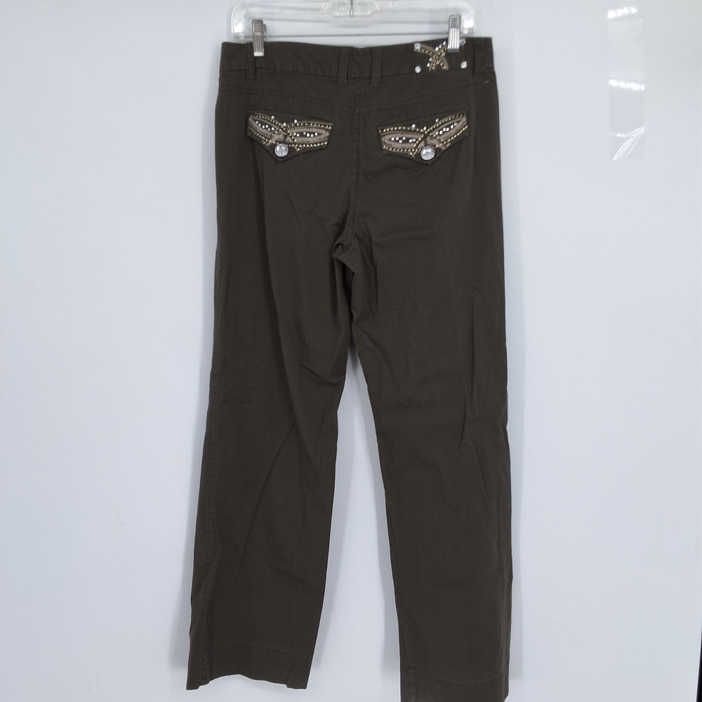 Style & Co Dark Tummy Control Olive Trousers - Picture 5 of 6